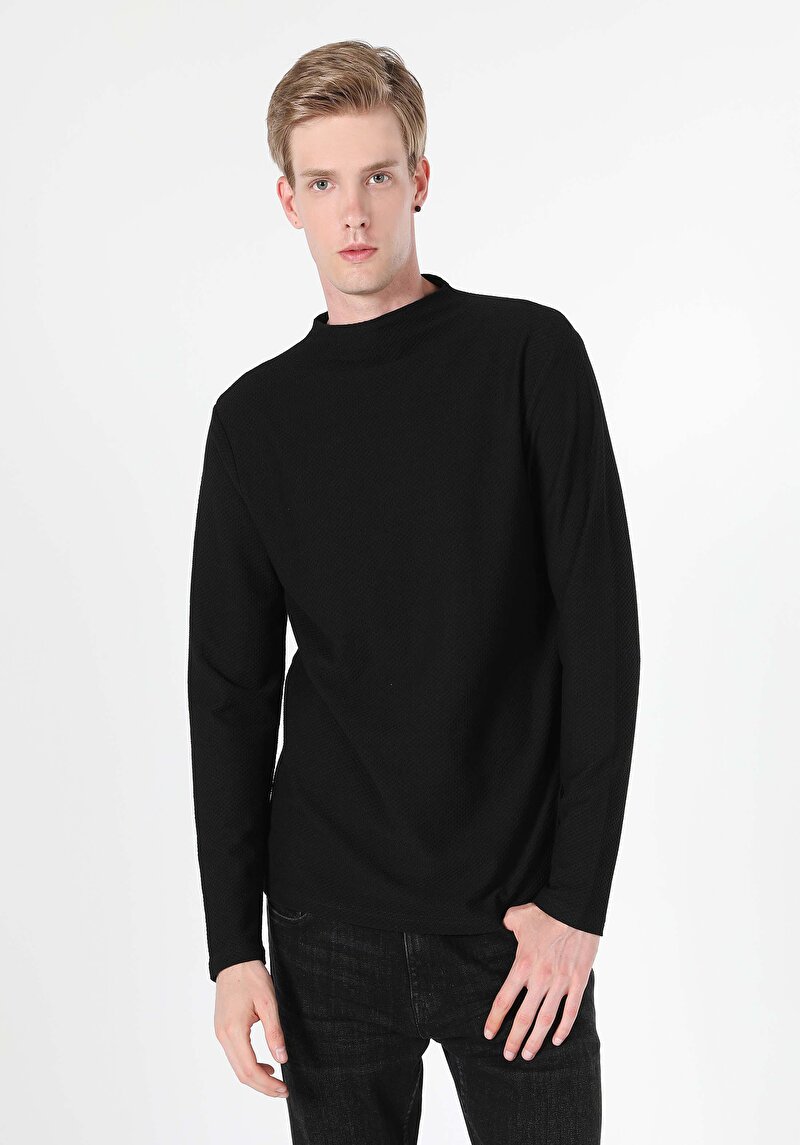 Зображення Футболка З Довгим Рукавом Чоловіча Чорна  Cl1060115