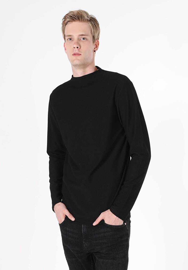 Показати інформацію про Футболка З Довгим Рукавом Чоловіча Чорна  Cl1060115