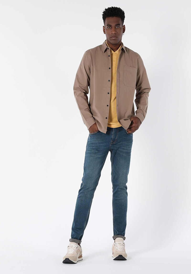 Зображення Сорочка З Довгим Рукавом Чоловіча Бежева  Cl1057179