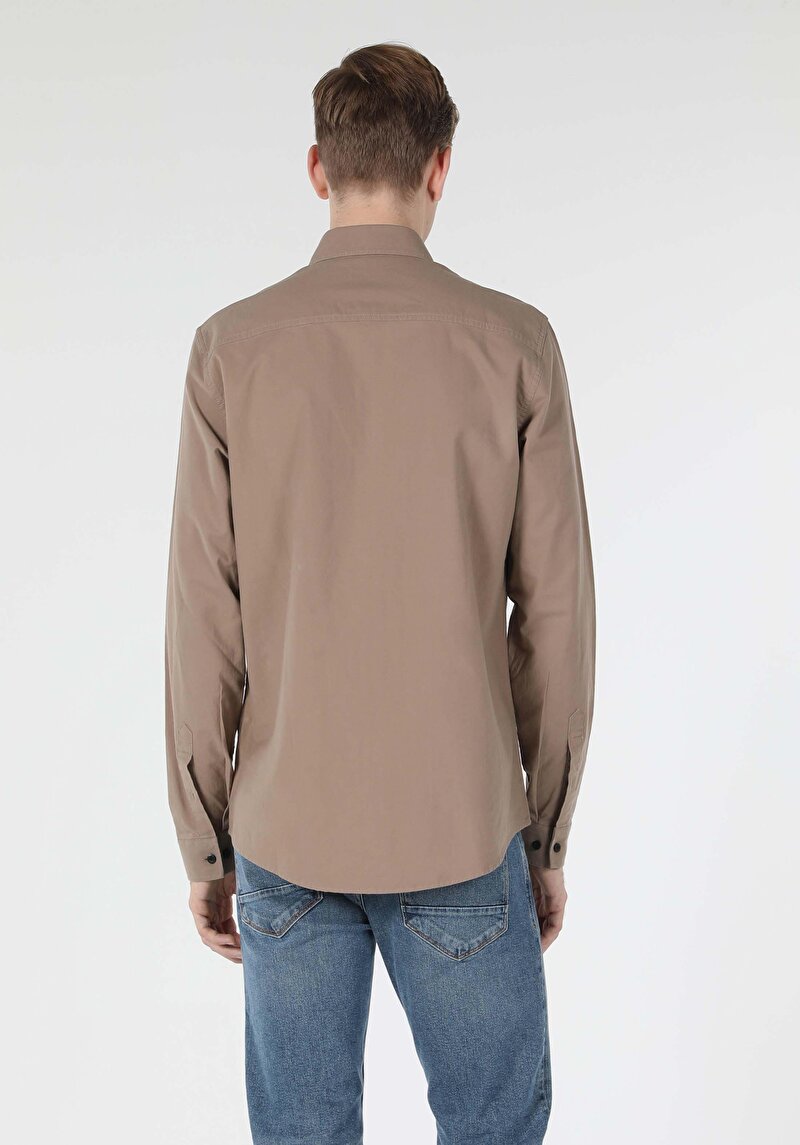 Показати інформацію про Сорочка З Довгим Рукавом Чоловіча Бежева  Cl1057179