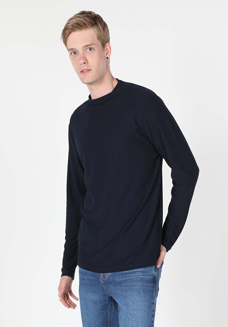 Зображення Футболка З Довгим Рукавом Чоловіча Синя  Cl1060115