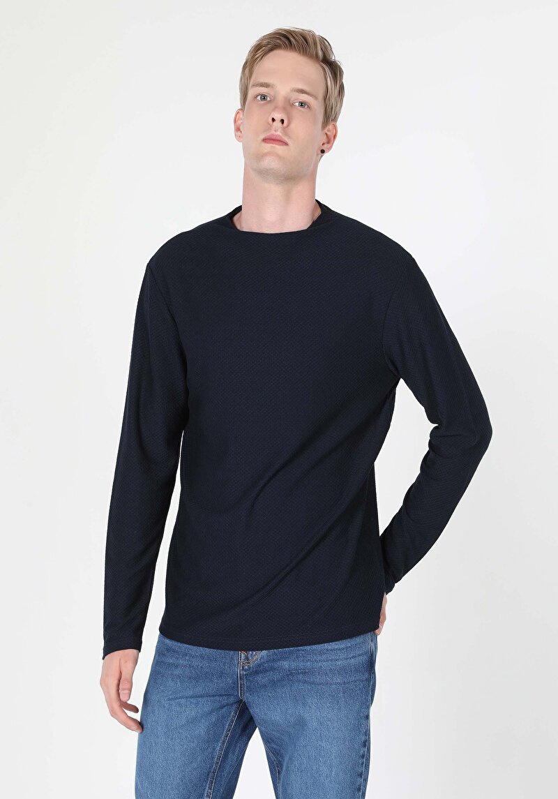 Показати інформацію про Футболка З Довгим Рукавом Чоловіча Синя  Cl1060115