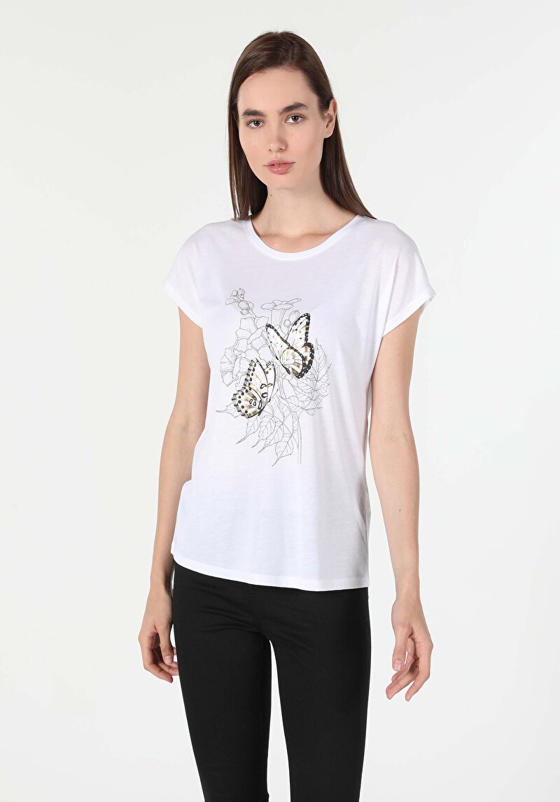 Показати інформацію про Футболка З Коротким Рукавом Жіноча Біла  Cl1060203