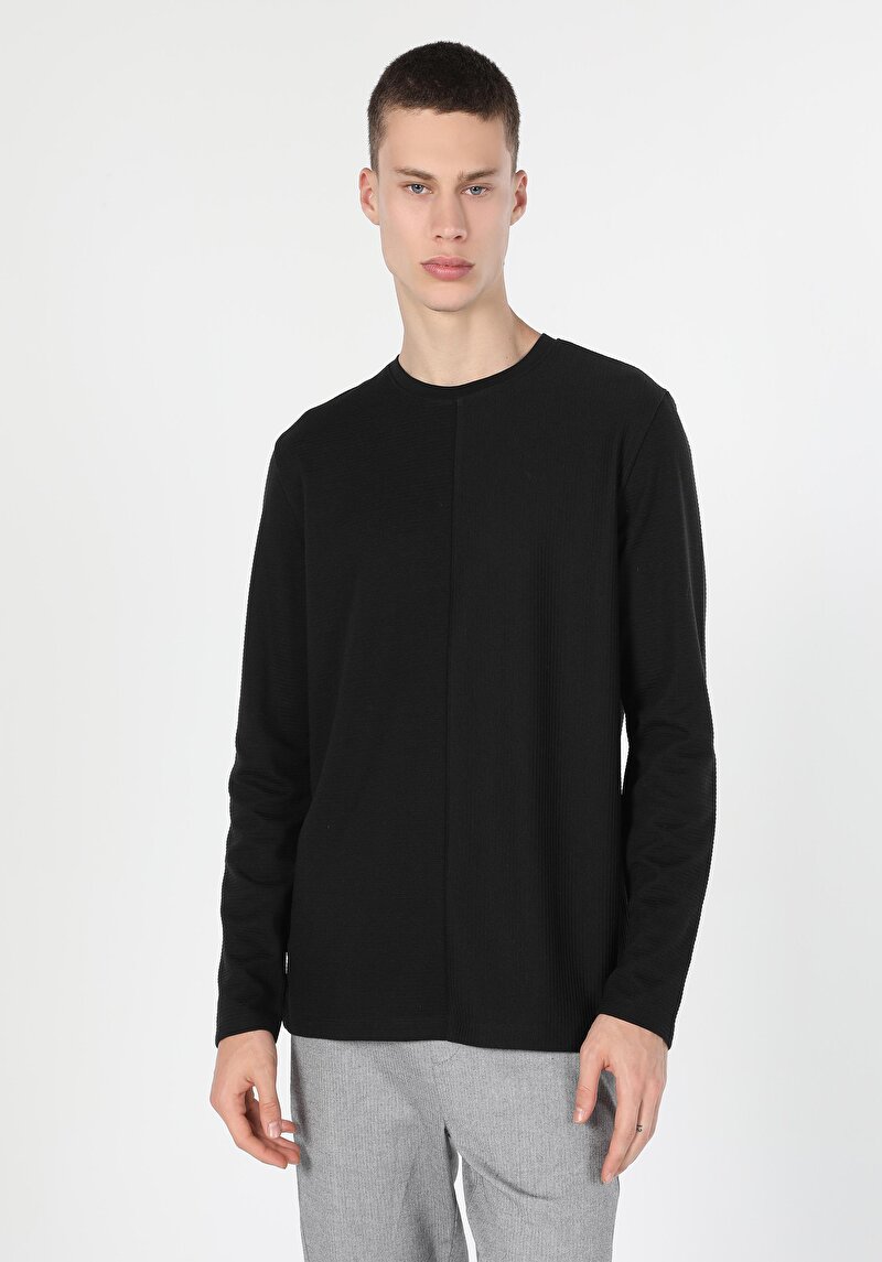 Зображення Футболка З Довгим Рукавом Чоловіча Чорна  Cl1060211