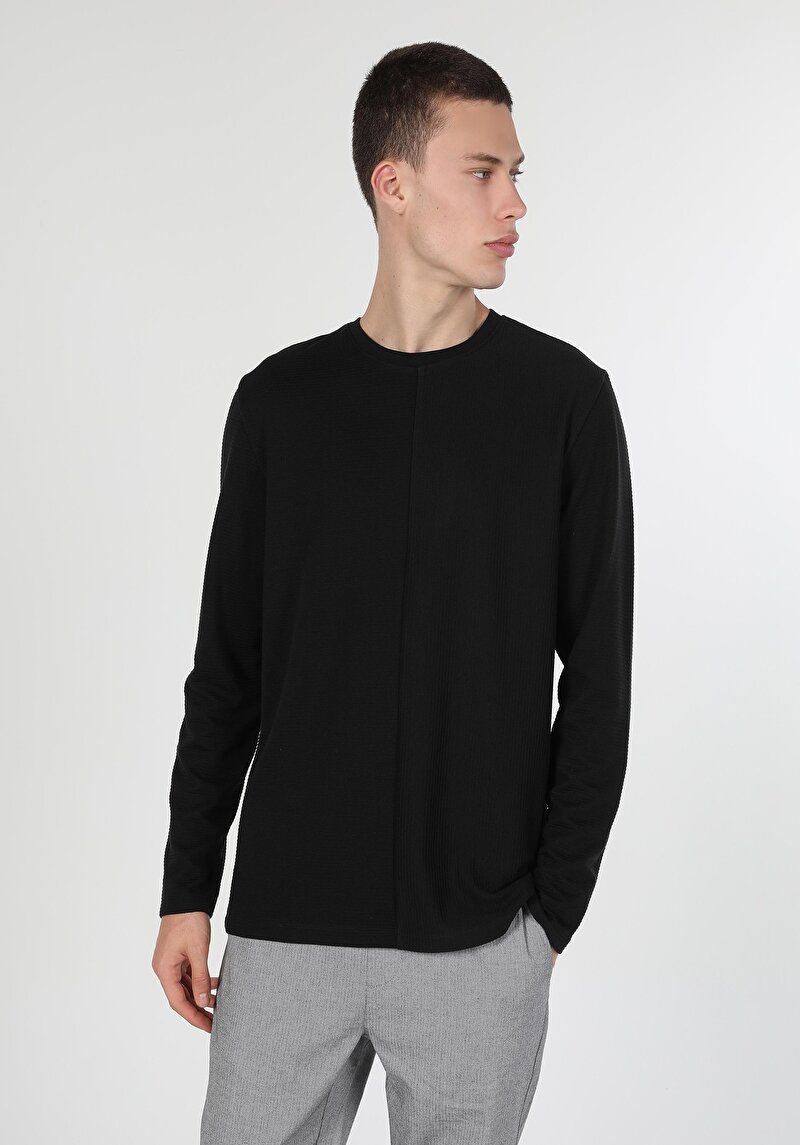 Показати інформацію про Футболка З Довгим Рукавом Чоловіча Чорна  Cl1060211