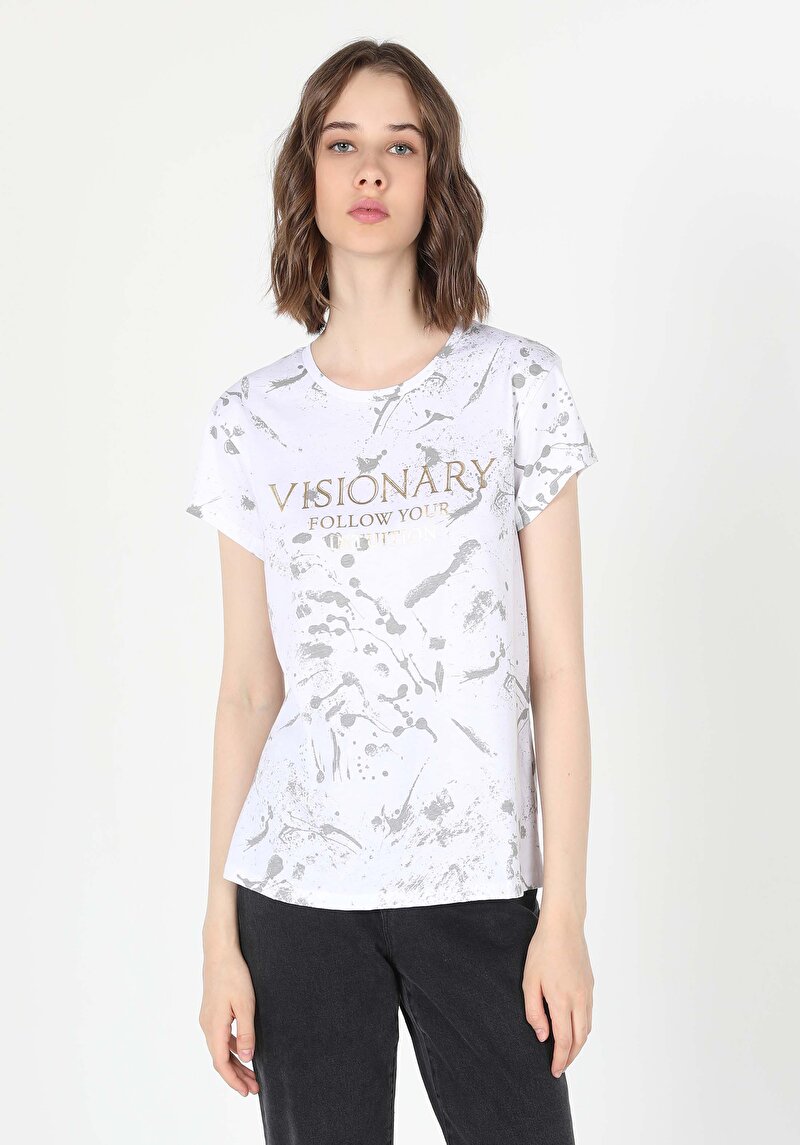 Показати інформацію про Футболка З Коротким Рукавом Жіноча Біла  Cl1060215