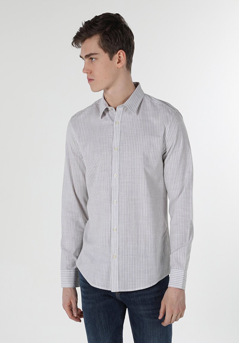 Показати інформацію про Сорочка З Довгим Рукавом Чоловіча Бежева  Cl1057489