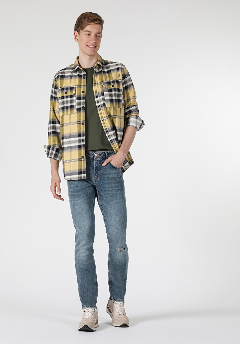 Зображення 044 Karl Джинси Чоловічі Блакитні Прямого Крою Cl1057863