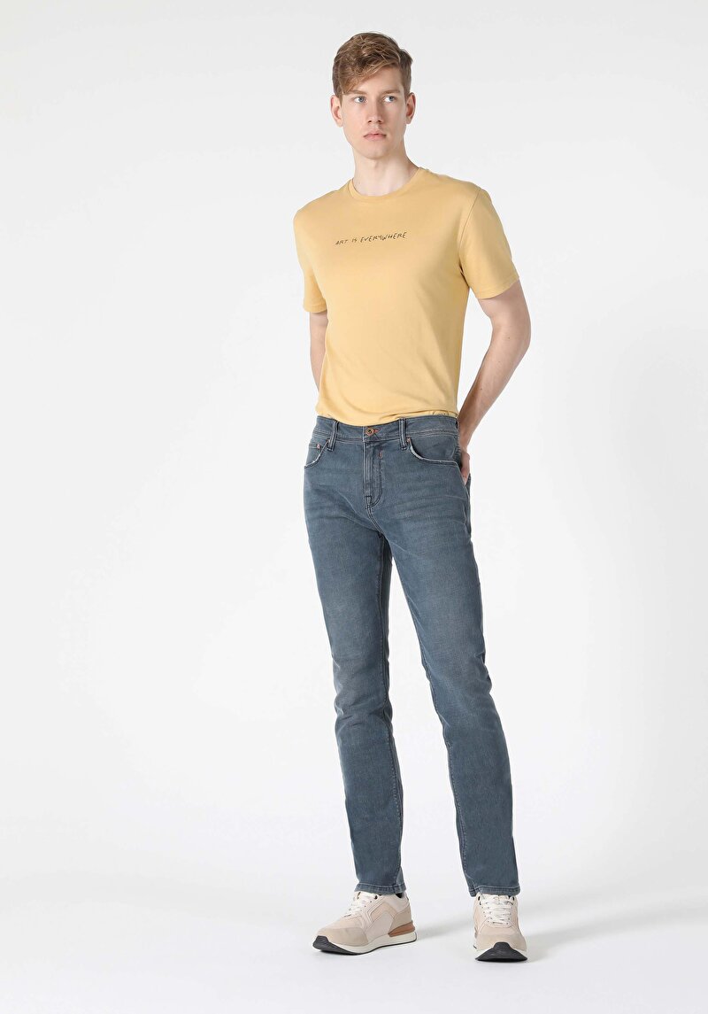 Зображення 044 Karl Джинси Чоловічі Сині Прямого Крою Cl1057870