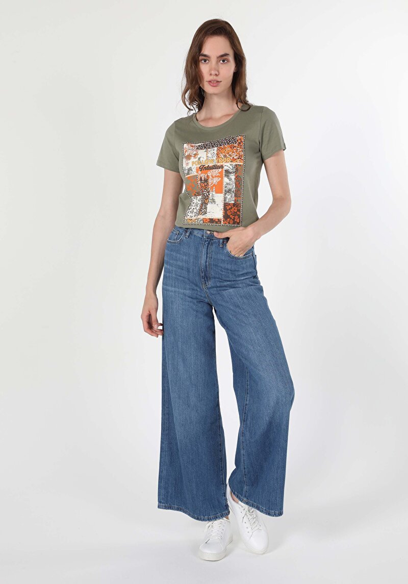 Зображення Футболка З Коротким Рукавом Жіноча Зелена  Cl1060355