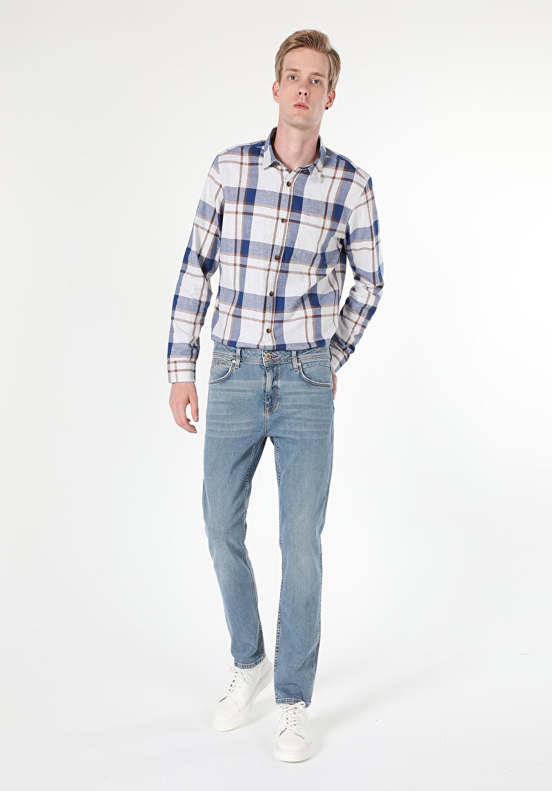 Зображення 044 Karl Джинси Чоловічі Блакитні Прямого Крою Cl1060442