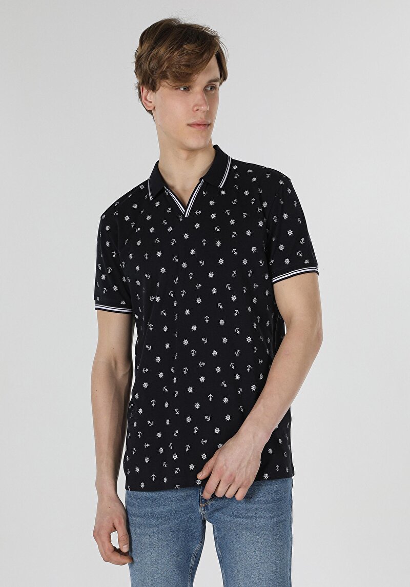 Зображення Поло З Коротким Рукавом Чоловіче Синє  Cl1058015