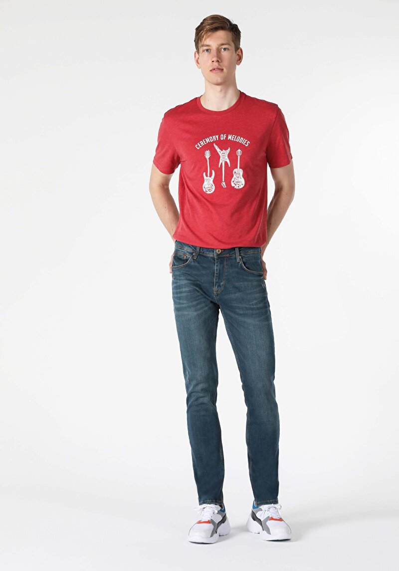 Зображення 044 Karl Джинси Чоловічі Блакитні Прямого Крою Cl1058109