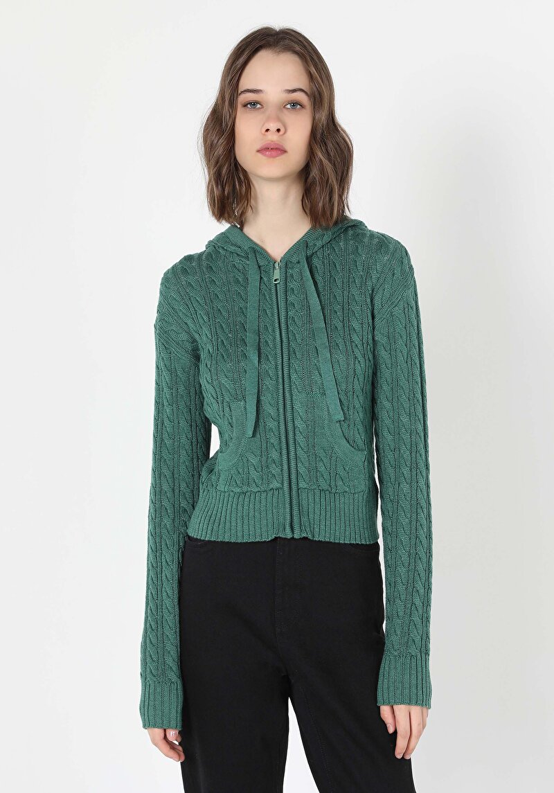 Показати інформацію про Кардиган Жіночий Зелений  Cl1060711