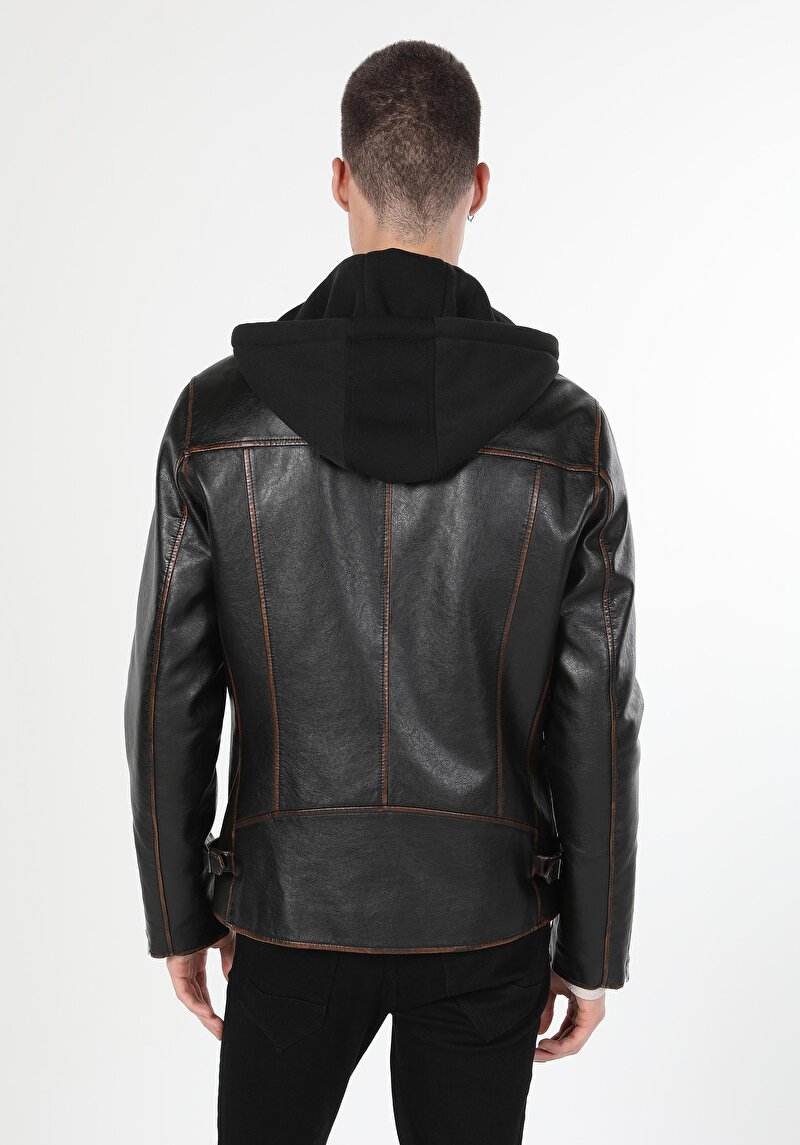 Показати інформацію про Куртка З Еко-шкіри Чоловіча Коричнева  Cl1060745