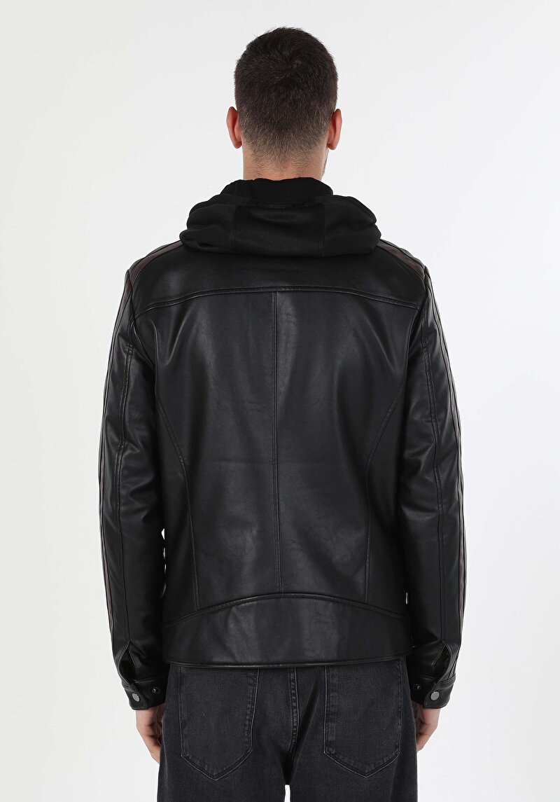 Показати інформацію про Куртка З Еко-шкіри Чоловіча Чорна  Cl1060746