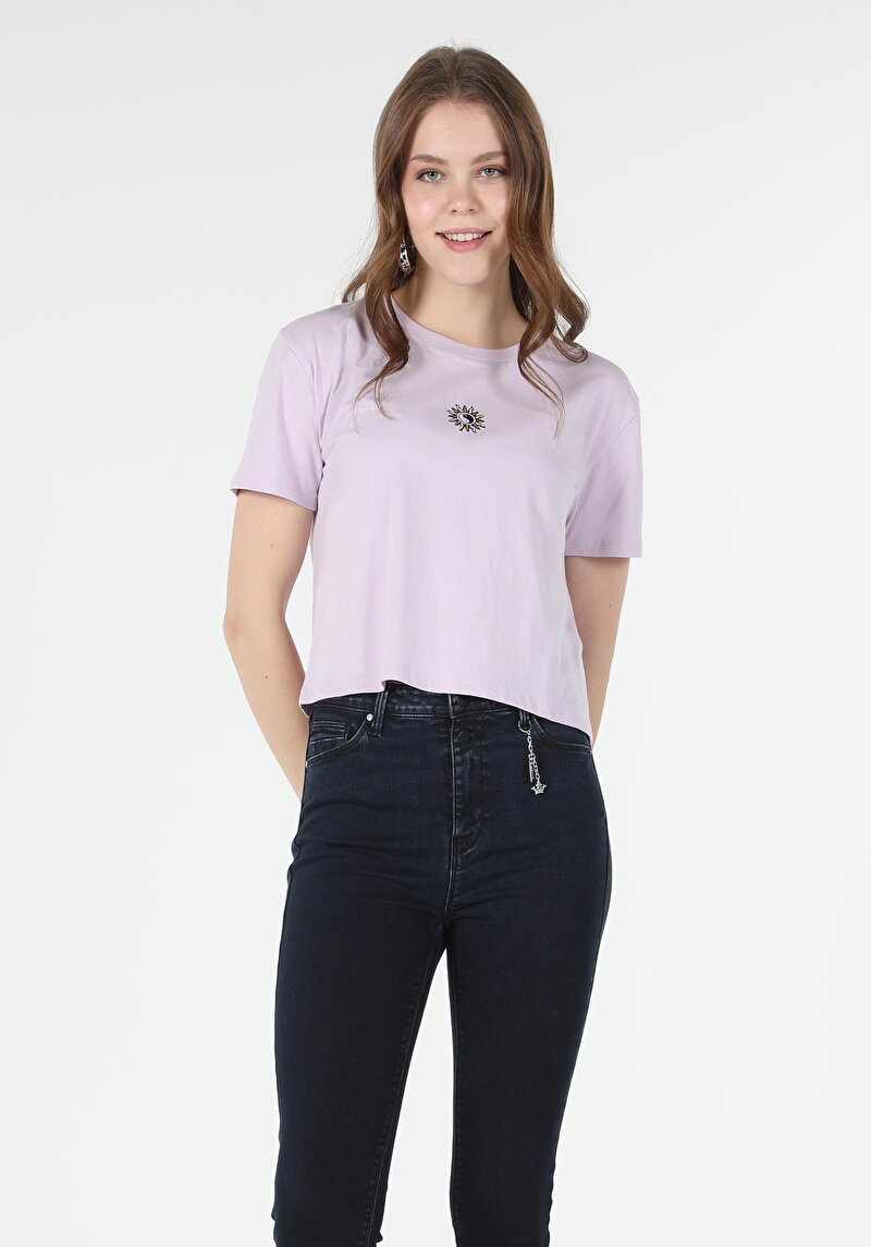 Показати інформацію про Футболка З Коротким Рукавом Жіноча Фіолетова  Cl1058329