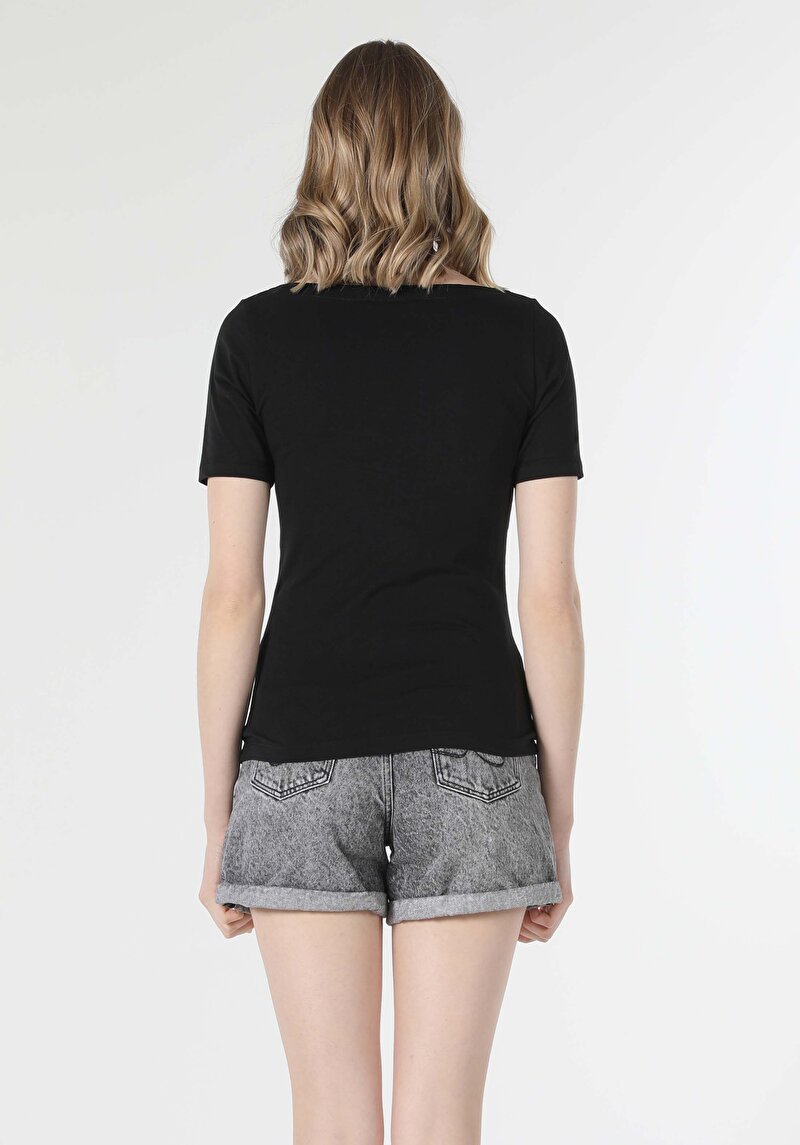 Показати інформацію про Футболка З Коротким Рукавом Жіноча Чорна  Cl1058493
