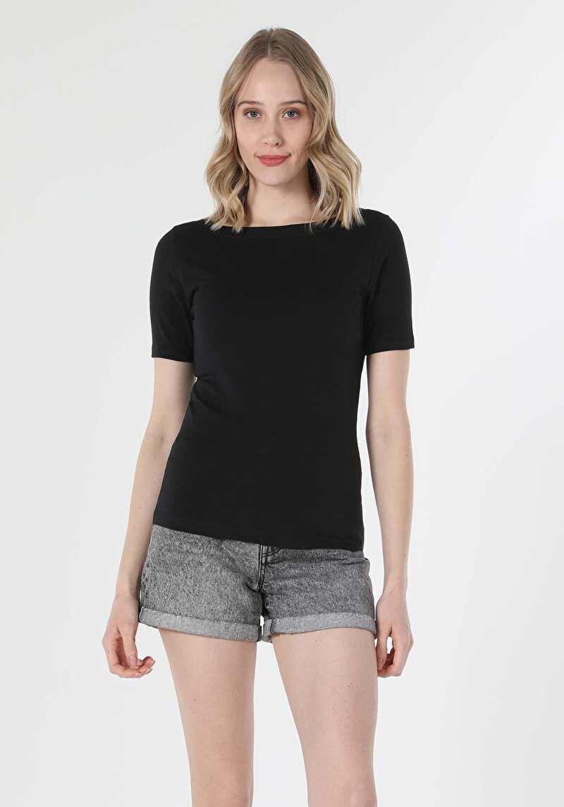 Показати інформацію про Футболка З Коротким Рукавом Жіноча Чорна  Cl1058493