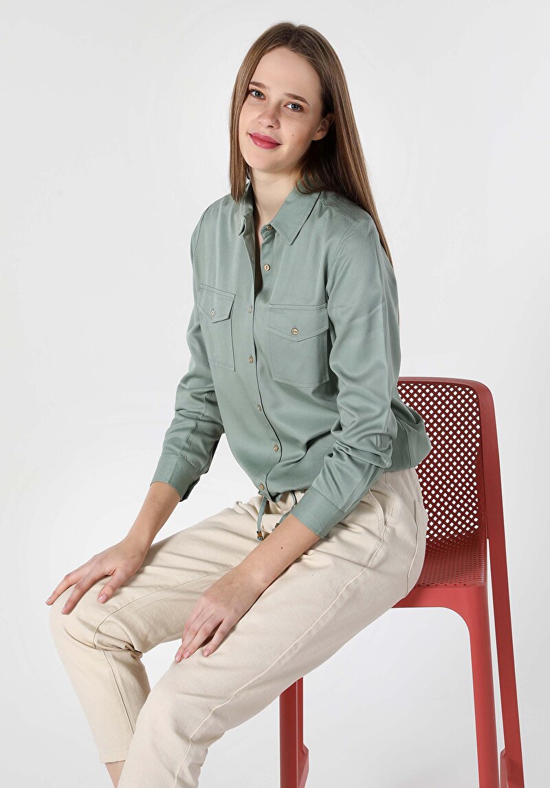 Зображення Сорочка З Довгим Рукавом Жіноча Зелена Cl1061042