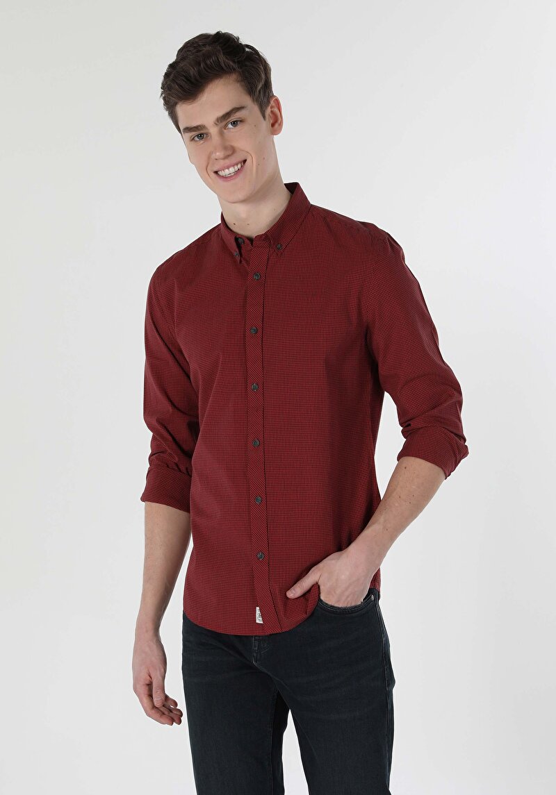 Зображення Сорочка З Довгим Рукавом Чоловіча Червона  Cl1058566