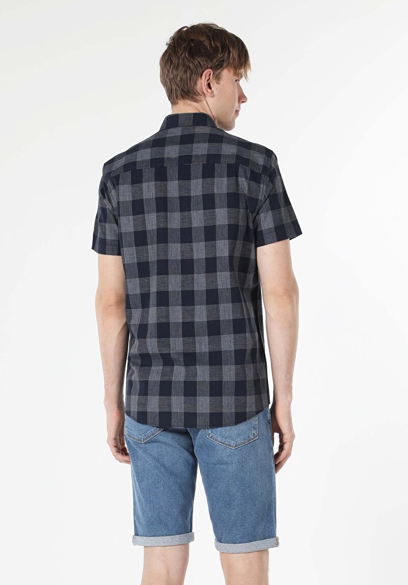 Показати інформацію про Сорочка З Коротким Рукавом Чоловіча Синя  Cl1058646