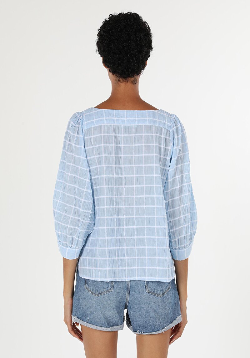 Показати інформацію про Сорочка З Довгим Рукавом Жіноча Блакитна  Cl1058736