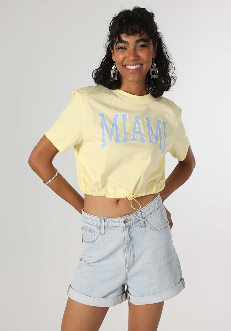 Зображення Футболка З Коротким Рукавом Жіноча Жовта Cl1063233