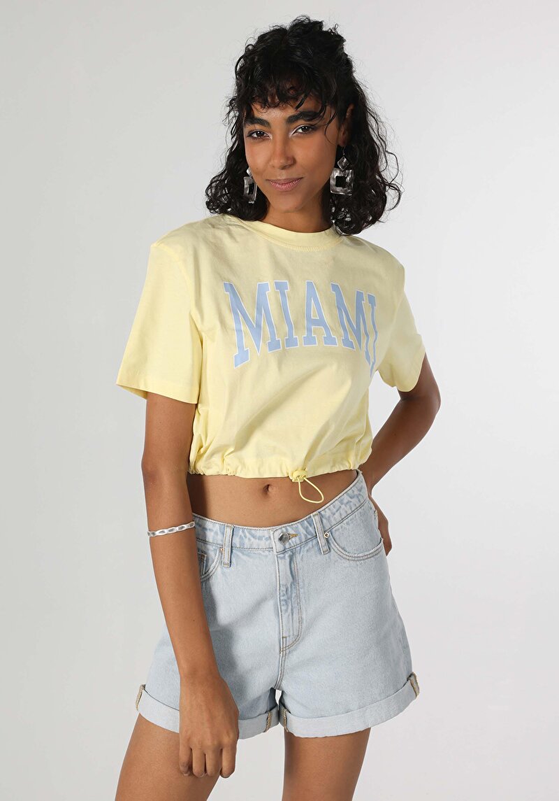 Показати інформацію про Футболка З Коротким Рукавом Жіноча Жовта  Cl1063233