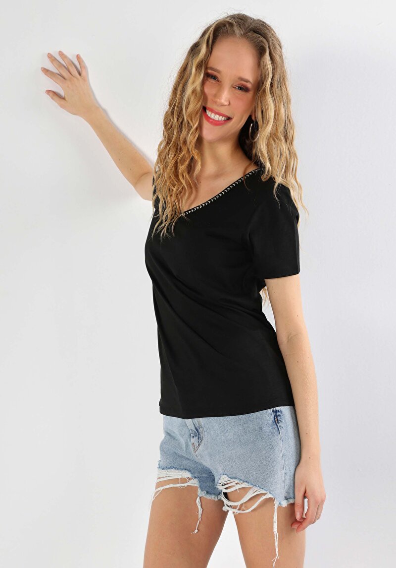 Зображення Футболка З Коротким Рукавом Жіноча Чорна  Cl1063419