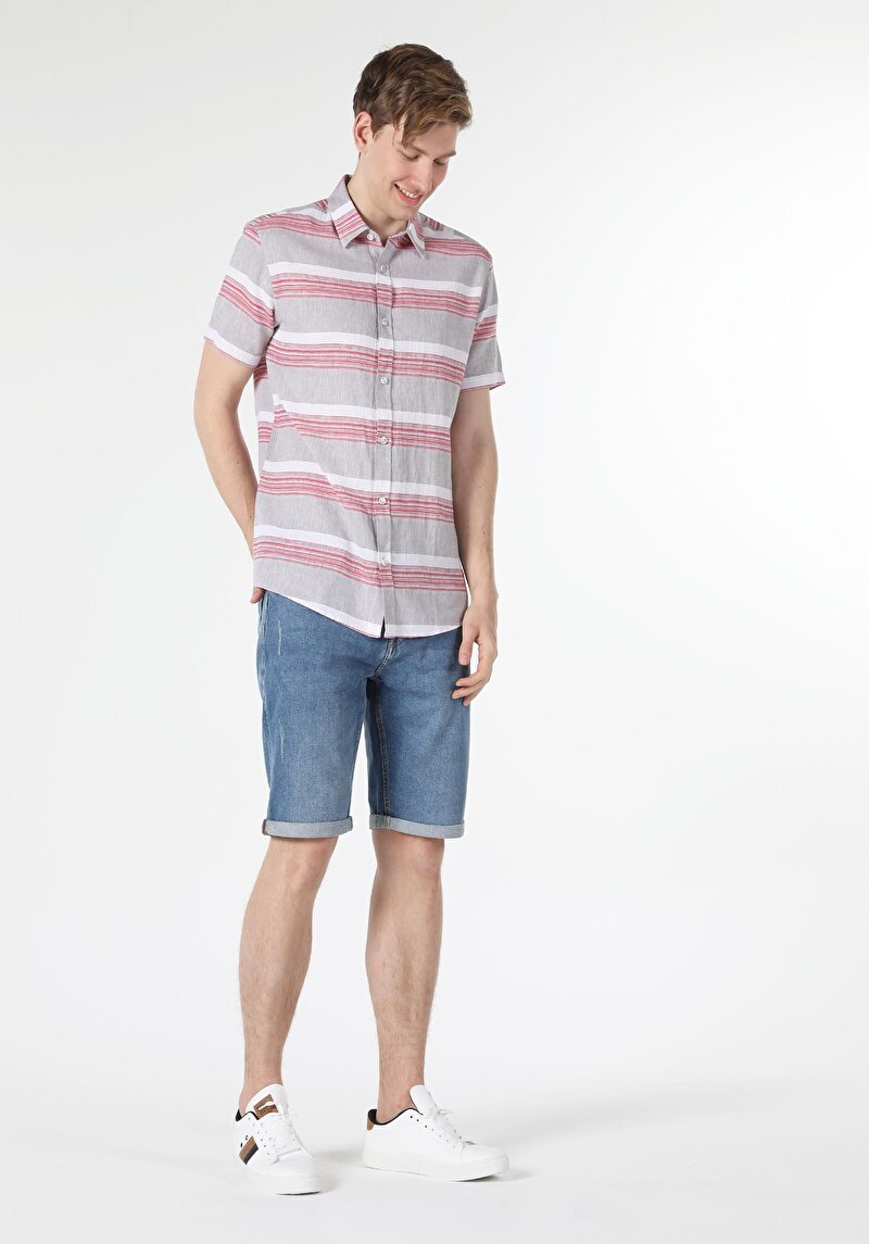 Зображення Сорочка З Коротким Рукавом Чоловіча Бежева  Cl1058964