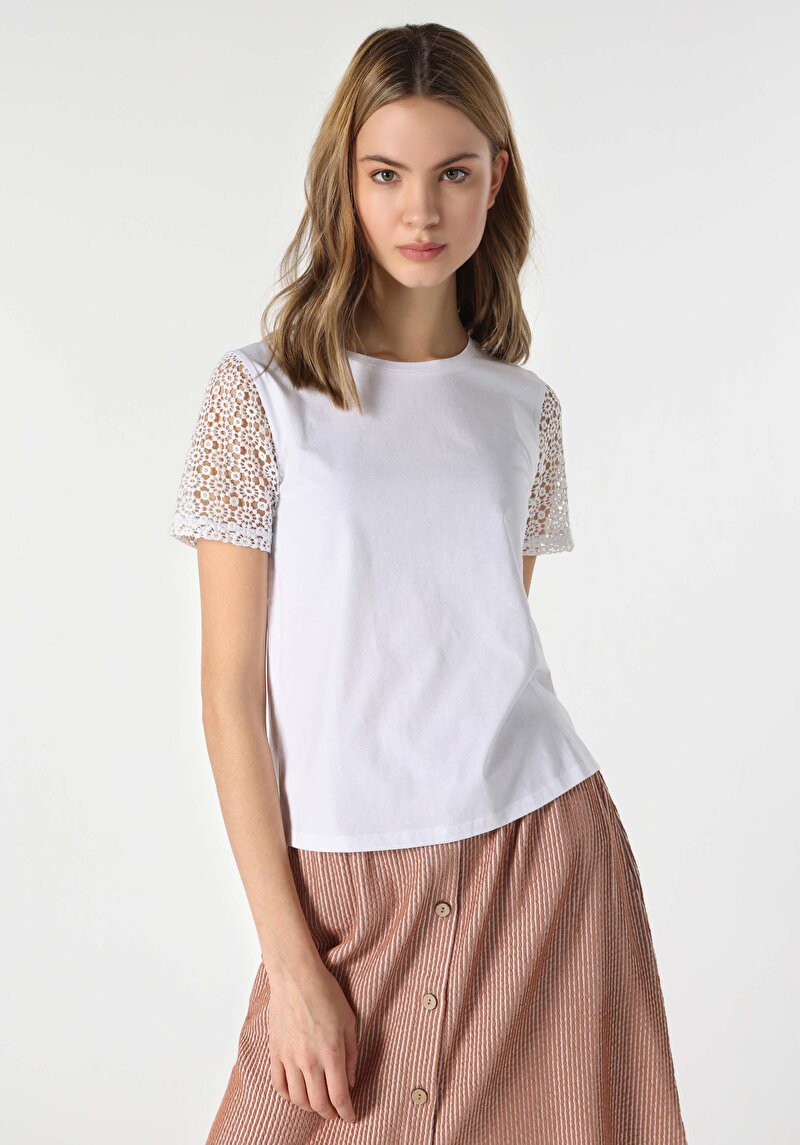 Показати інформацію про Футболка З Коротким Рукавом Жіноча Біла  Cl1063986