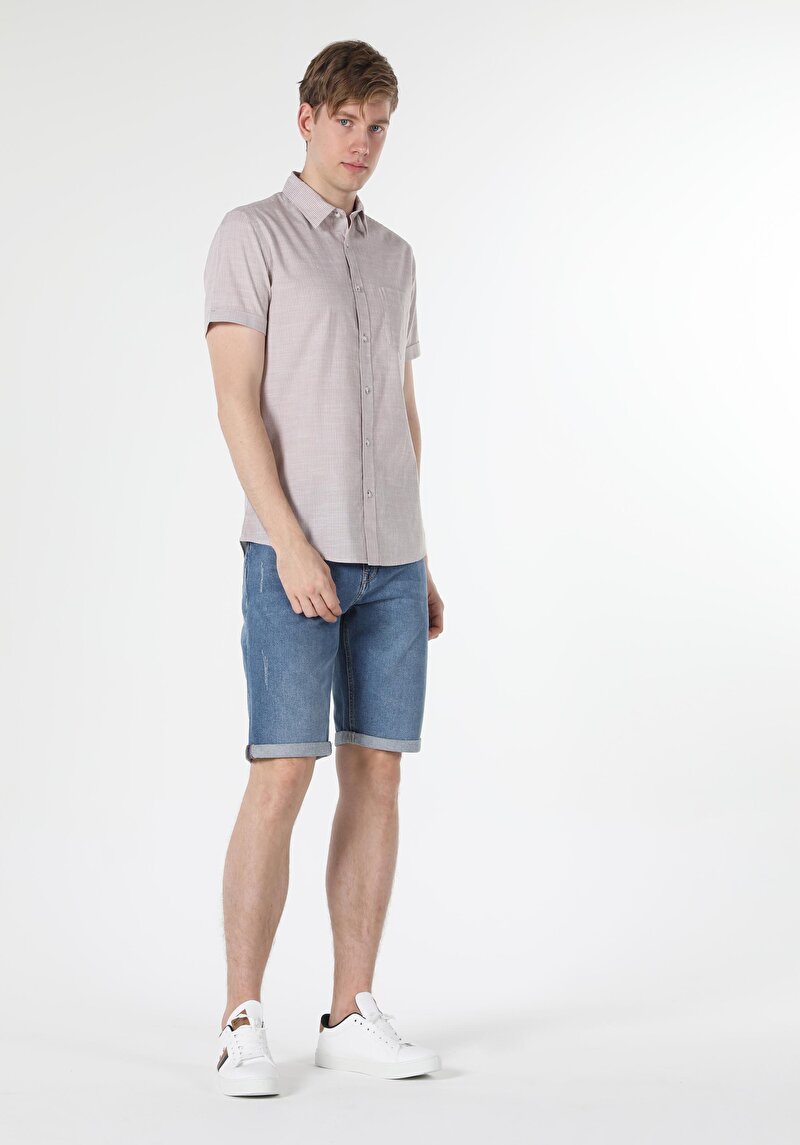 Показати інформацію про Сорочка З Коротким Рукавом Чоловіча Бежева  Cl1058970