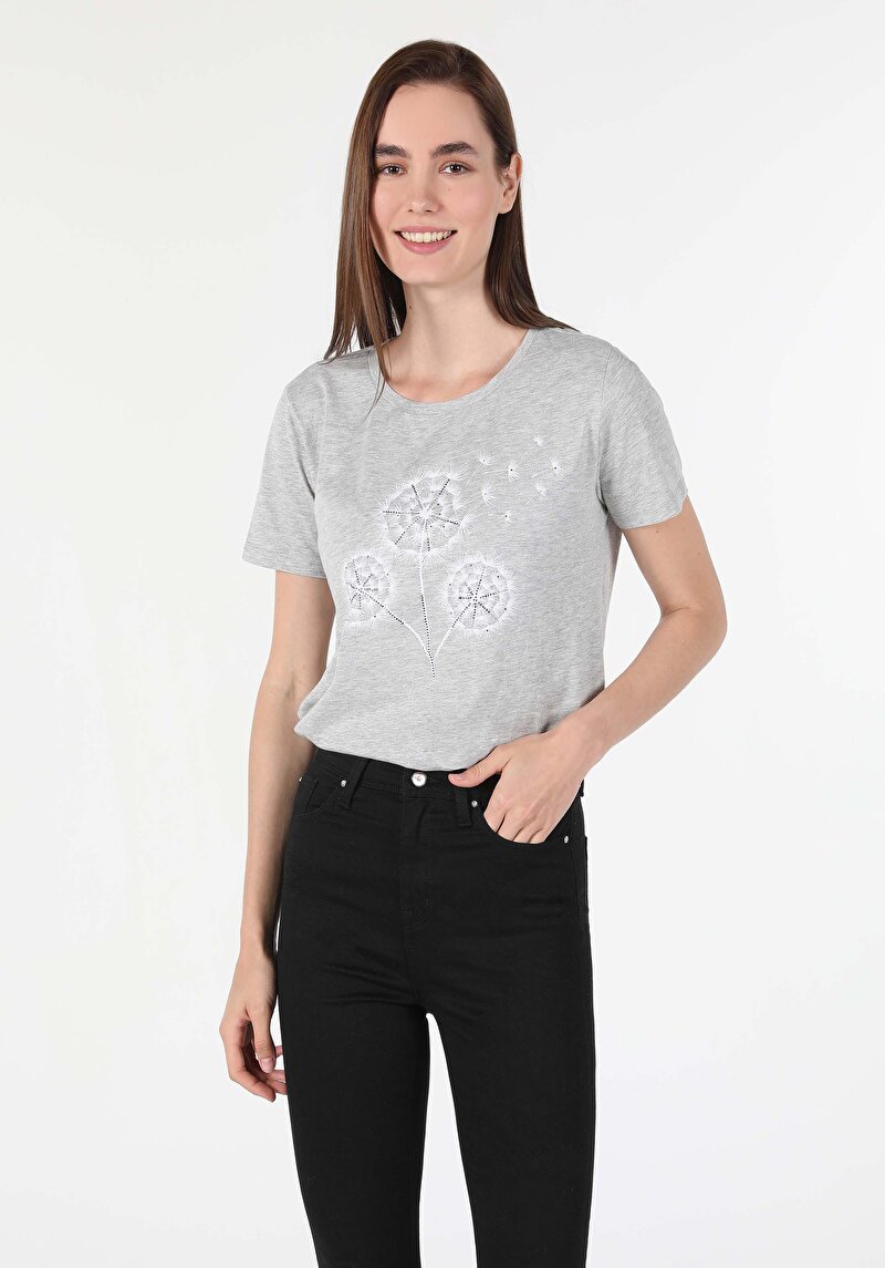 Зображення Футболка З Коротким Рукавом Жіноча Сіра  Cl1058991