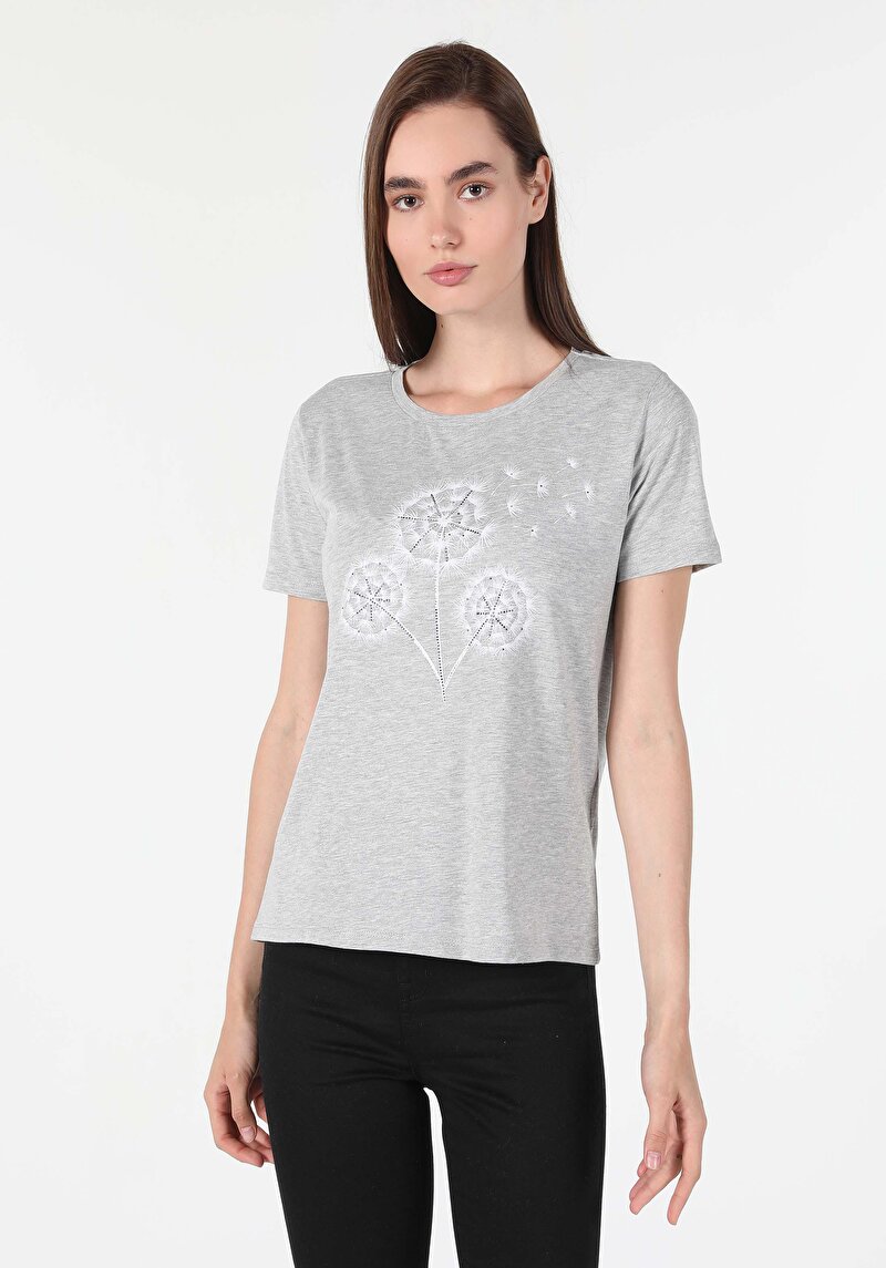 Показати інформацію про Футболка З Коротким Рукавом Жіноча Сіра  Cl1058991