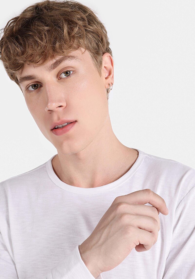 Показати інформацію про Футболка З Довгим Рукавом Чоловіча Біла  Cl1065872