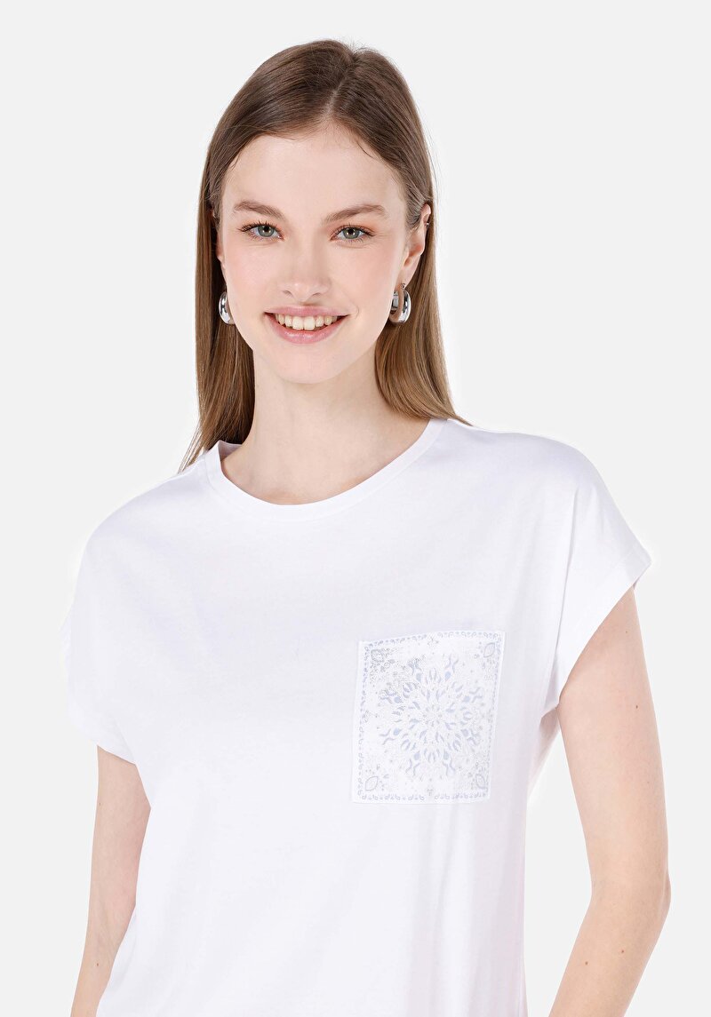 Показати інформацію про Футболка З Коротким Рукавом Жіноча Біла  Cl1068580