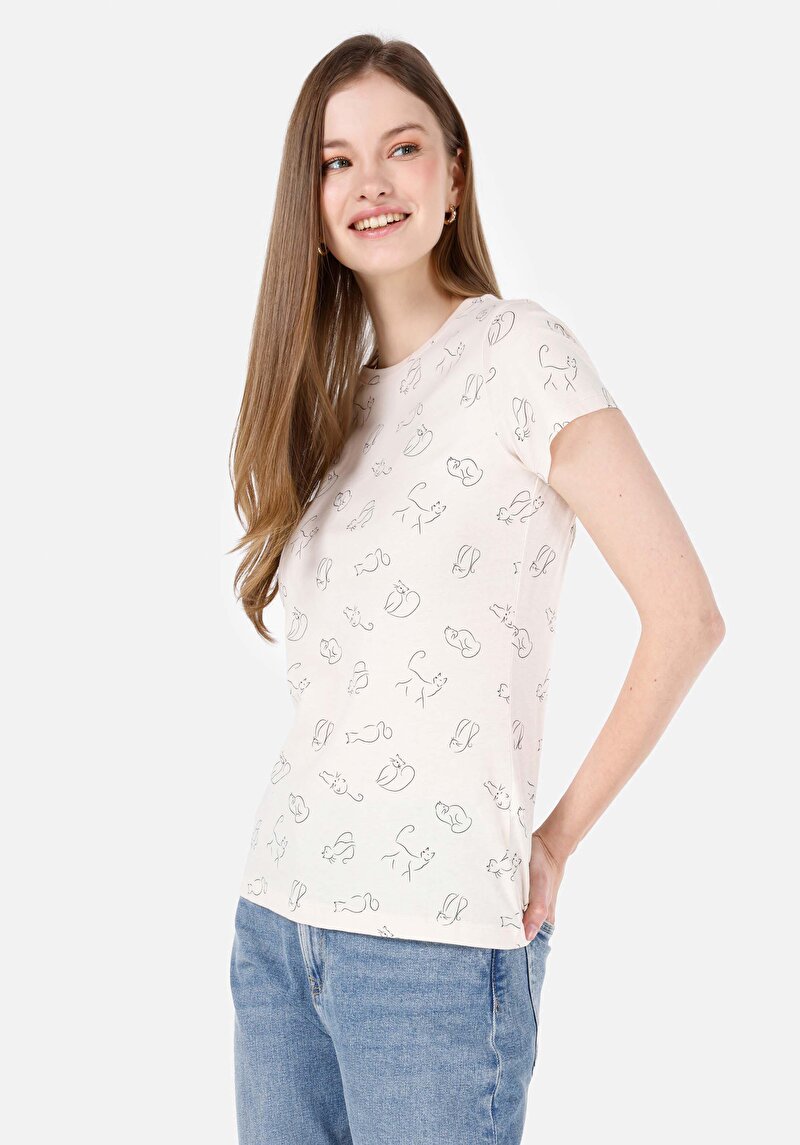 Зображення Футболка З Коротким Рукавом Жіноча Бежева  Cl1068587