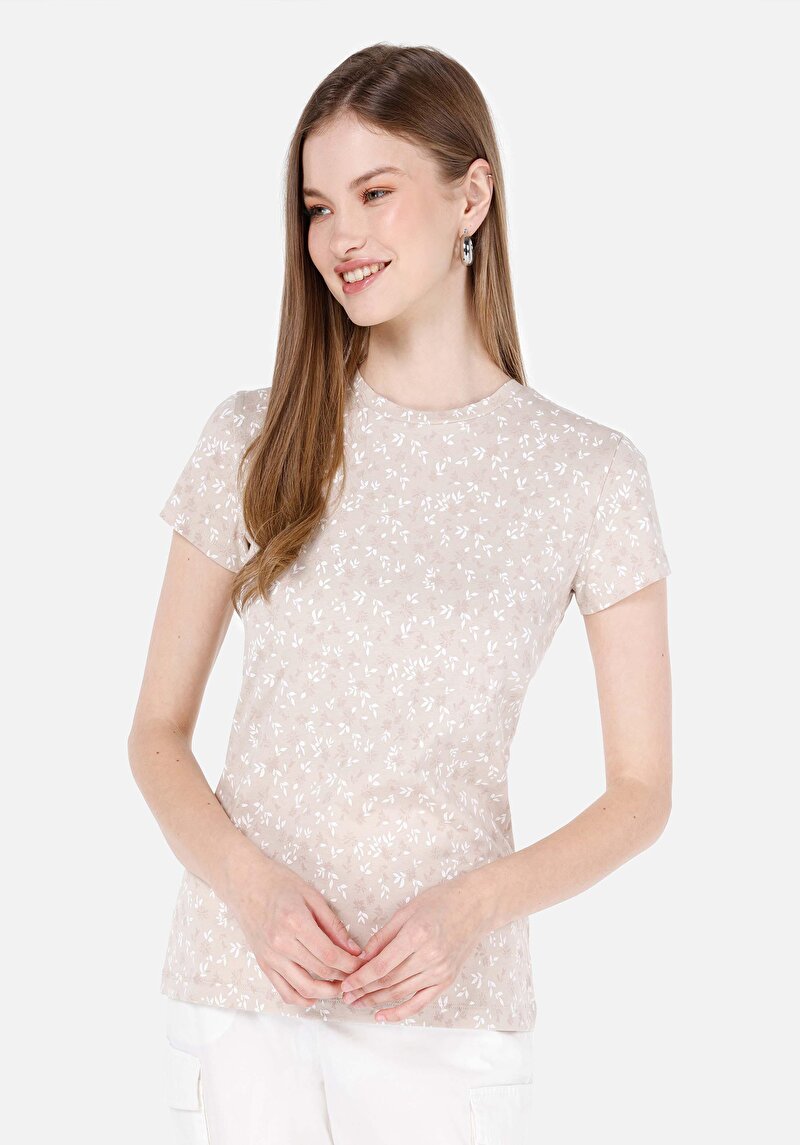 Зображення Футболка З Коротким Рукавом Жіноча Бежева  Cl1068589