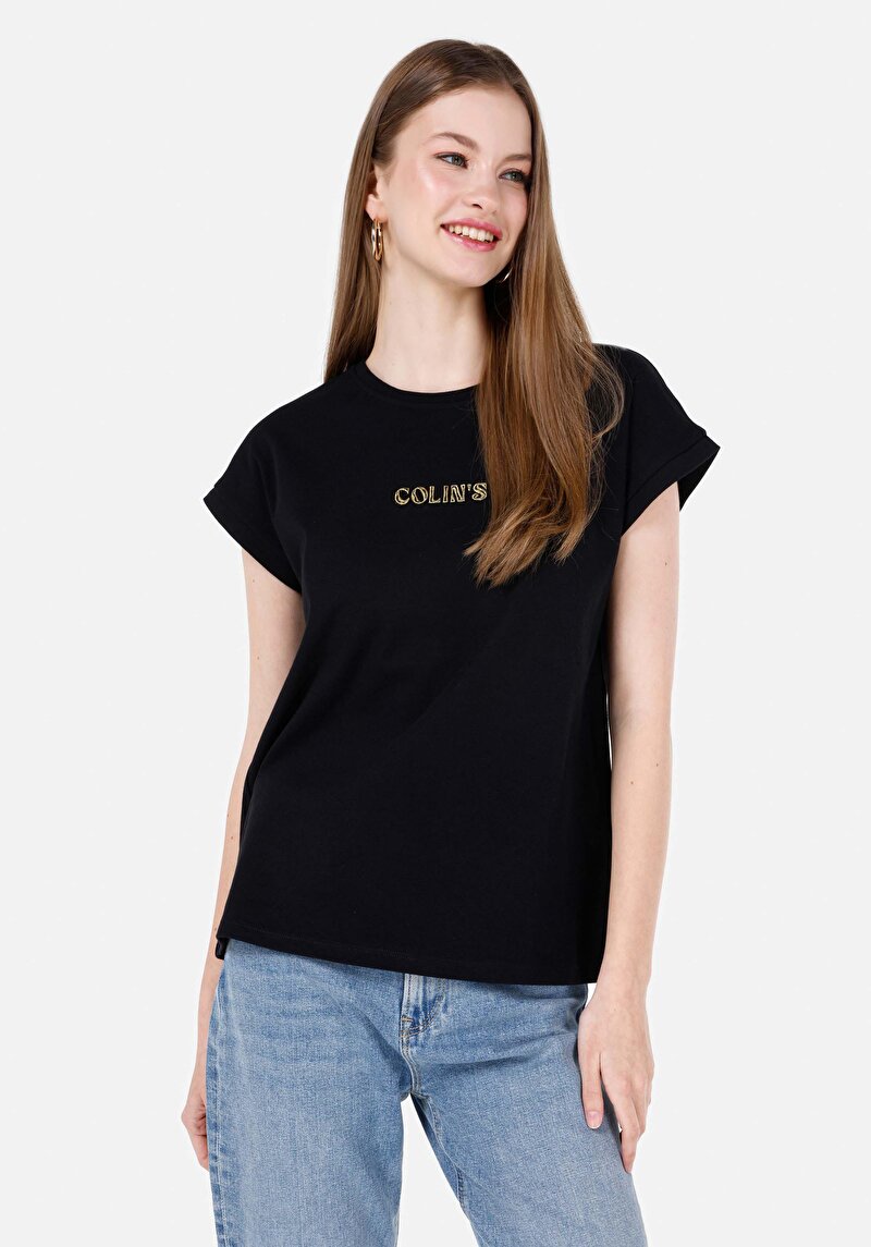 Зображення Футболка З Коротким Рукавом Жіноча Чорна  Cl1068729