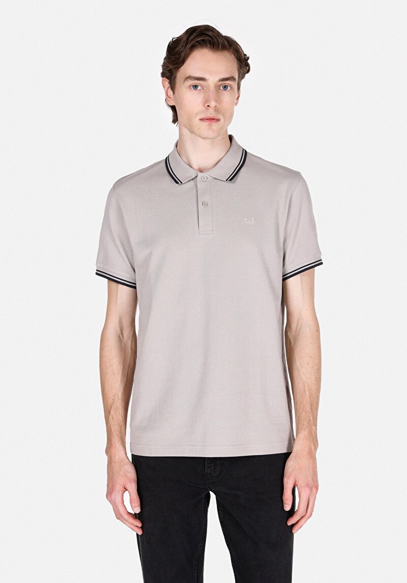 Зображення Поло З Коротким Рукавом Чоловіче Сіре  Cl1074313