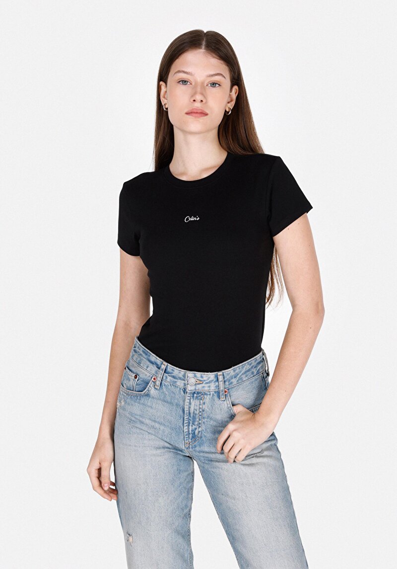 Зображення Футболка З Коротким Рукавом Жіноча Чорна Cl1074441