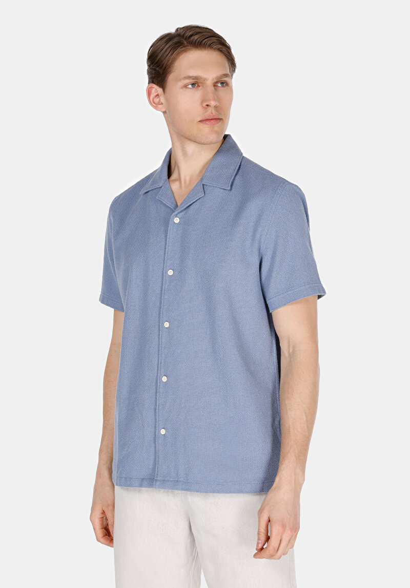 Зображення Сорочка З Коротким Рукавом Чоловіча Блакитна  Cl1072864