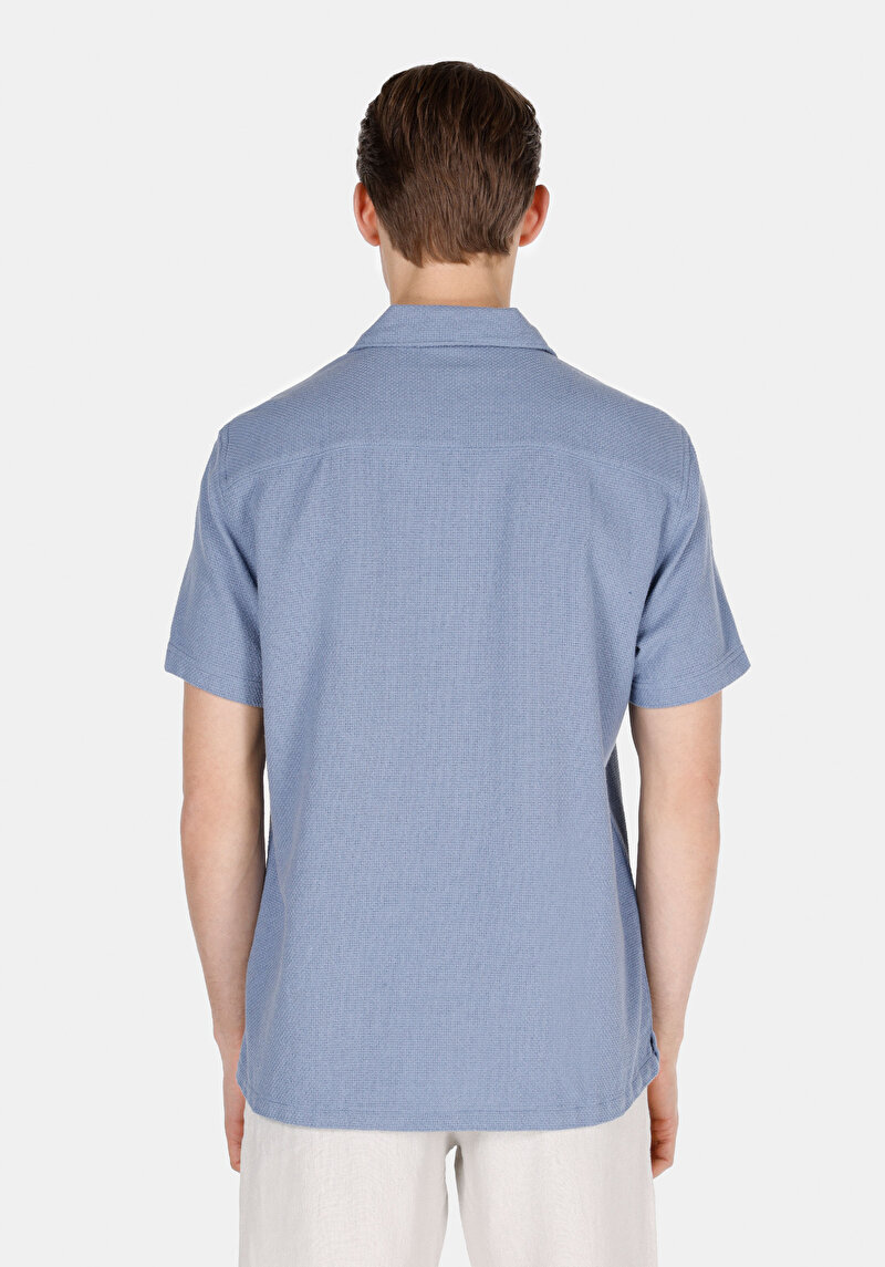 Показати інформацію про Сорочка З Коротким Рукавом Чоловіча Блакитна  Cl1072864