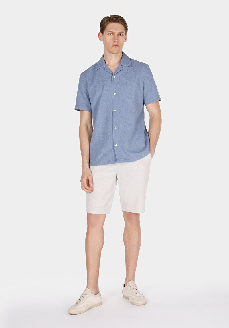 Показати інформацію про Сорочка З Коротким Рукавом Чоловіча Блакитна  Cl1072864