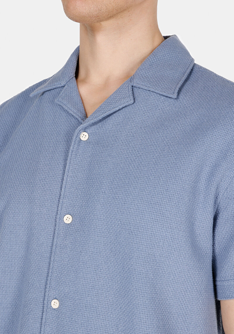 Показати інформацію про Сорочка З Коротким Рукавом Чоловіча Блакитна  Cl1072864