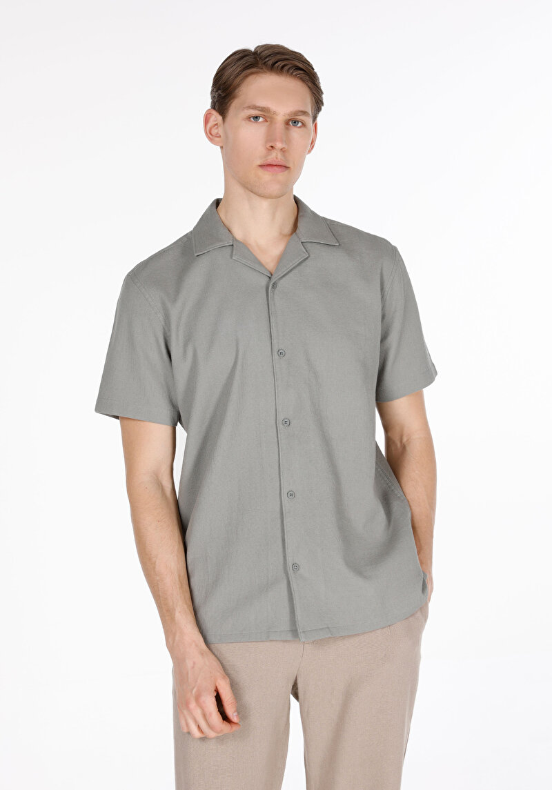 Зображення Сорочка З Коротким Рукавом Чоловіча Зелена  Cl1074511