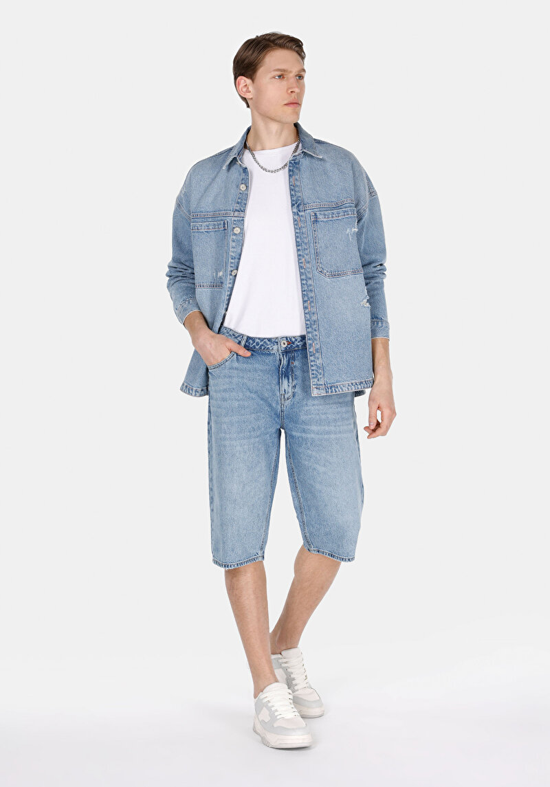 Показати інформацію про Шорти Чоловічі Блакитні  Cl1075149