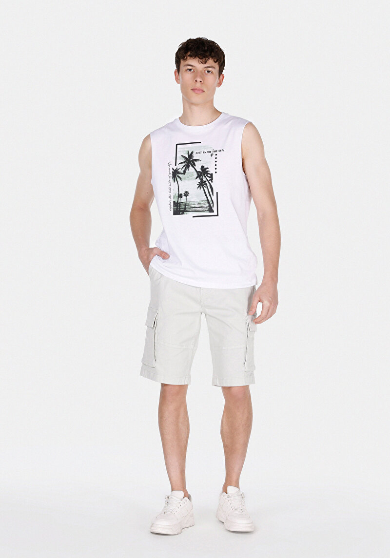 Показати інформацію про Футболка З Коротким Рукавом Чоловіча Біла  Cl1068814