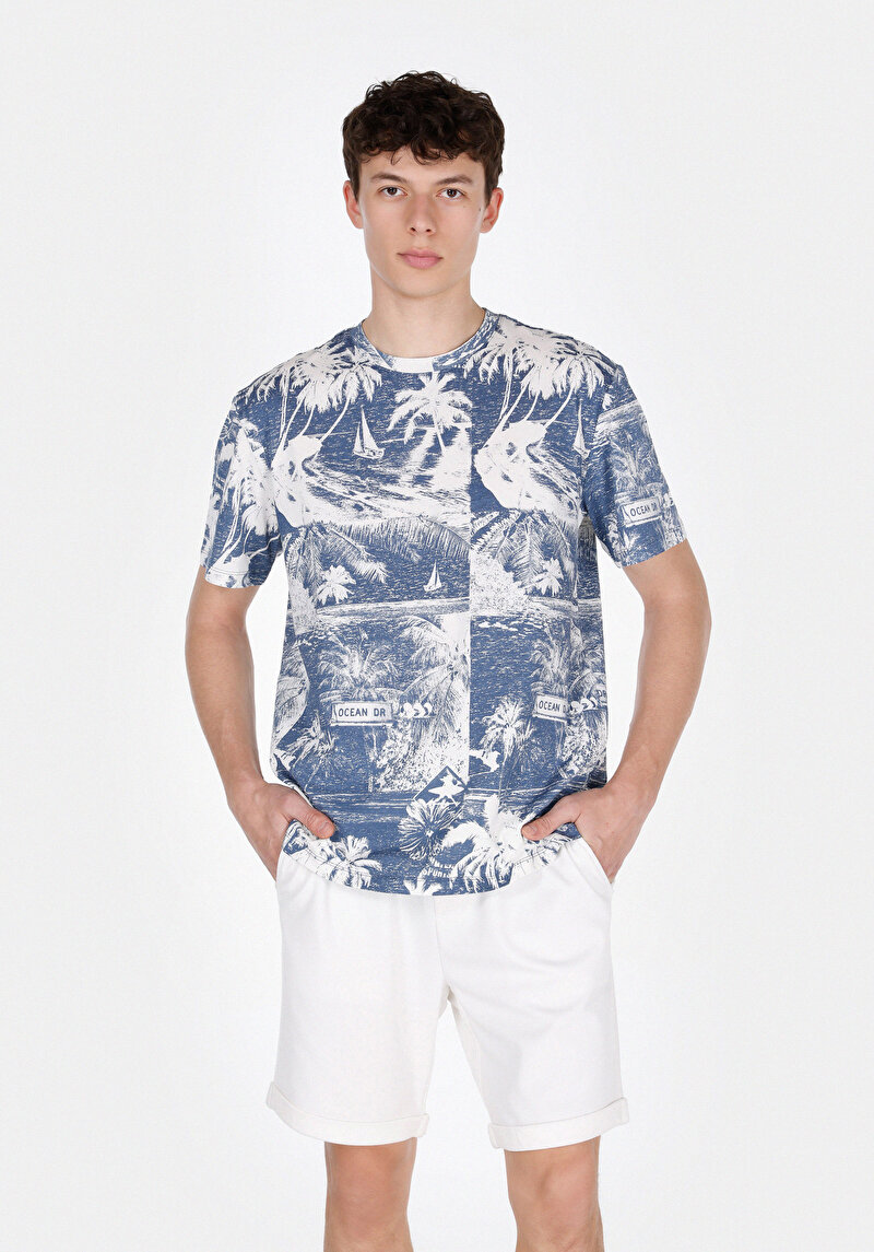 Зображення Футболка З Коротким Рукавом Чоловіча Блакитна  Cl1074705